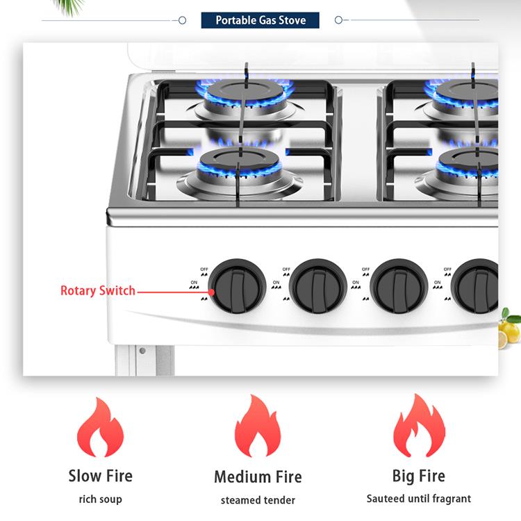 4 Big Burner Kitchen Cooking Hob Cooktop Stand Gas Stove - Image 3