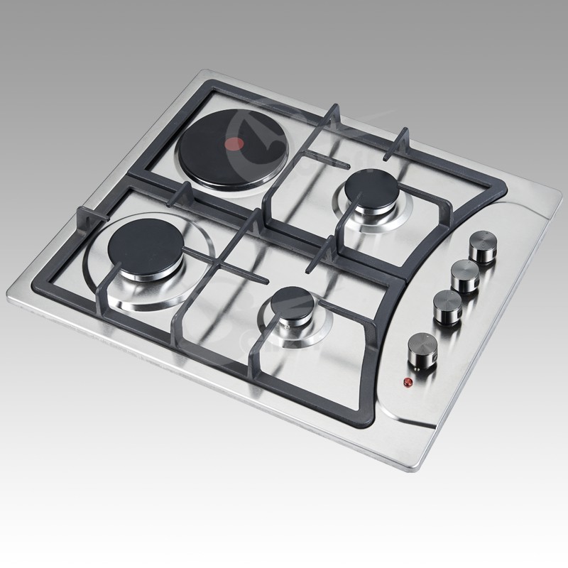 4 burner high quality sabaf blue flame stainless steel gas+electric hob - Image 2