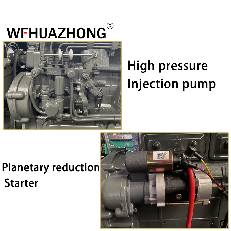 Engine components including injection pump and starter
