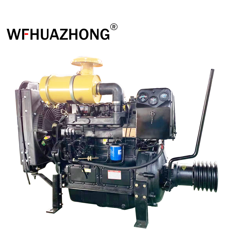 4-cylinder diesel engine with radiator and control panel