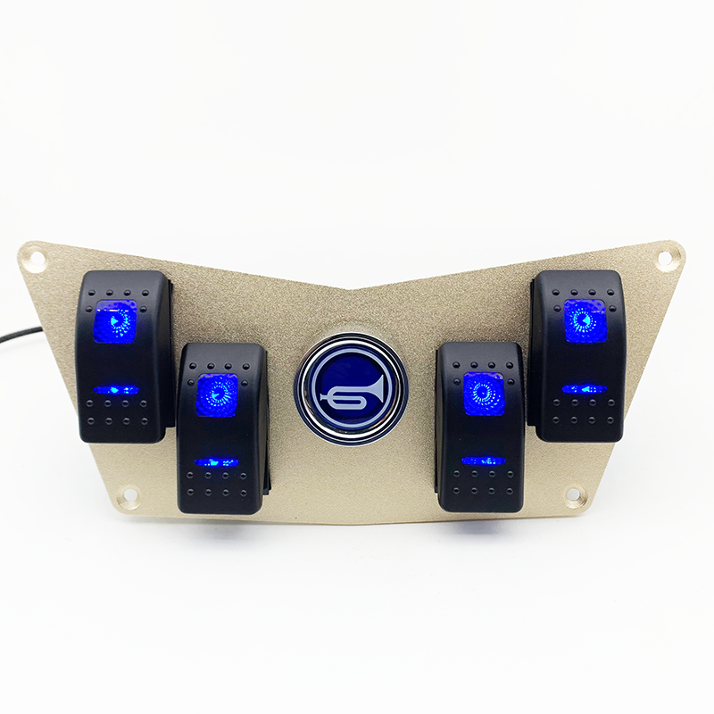 4 Gang LED Rocker switch panel With Horn switch For Car and Boat - Image 3