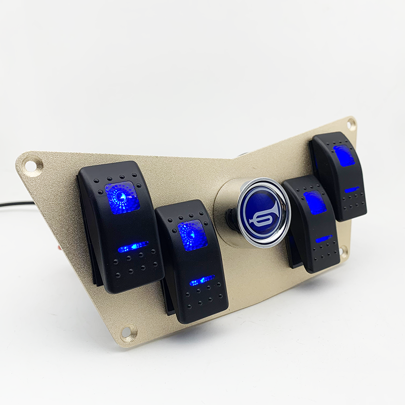 Switch Panel with Blue LED Indicators and Horn Button