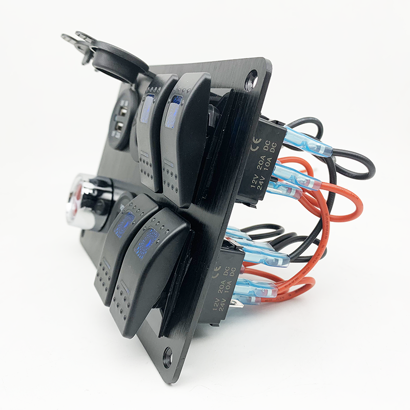 Rear view showing wiring and fuse protection