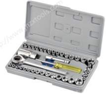 40-Piece Socket Set with Ratchet and Extension Bars