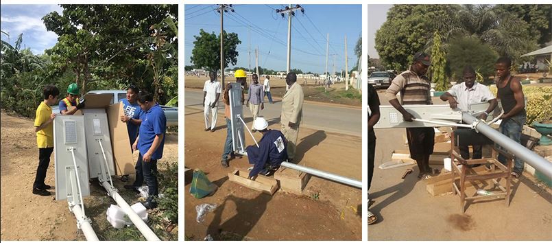 Solar street light installation site