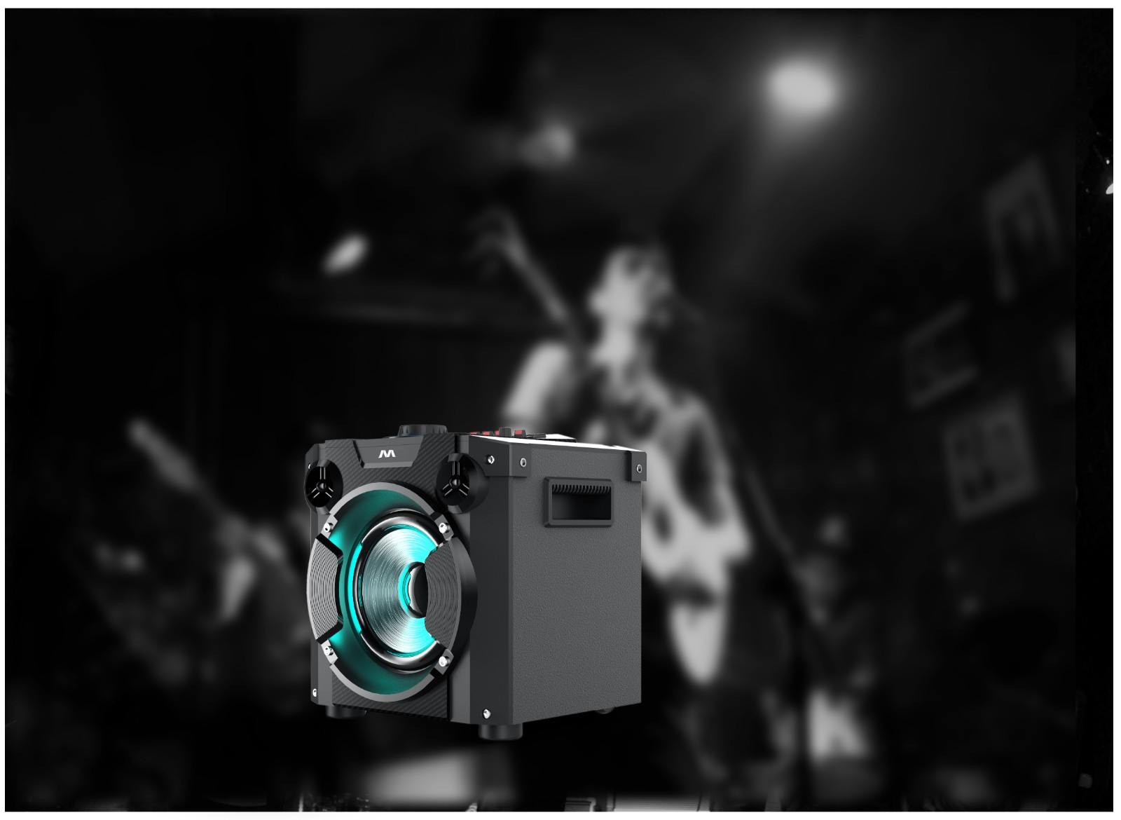 40W Party Speaker With EQ Adjustment/X-BASS/AUX IN/LED Display/Flashing Light/MIC - Image 3