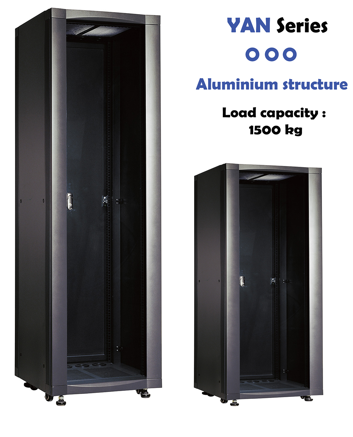 42U Aluminum Network Rack with Tempered Glass Door