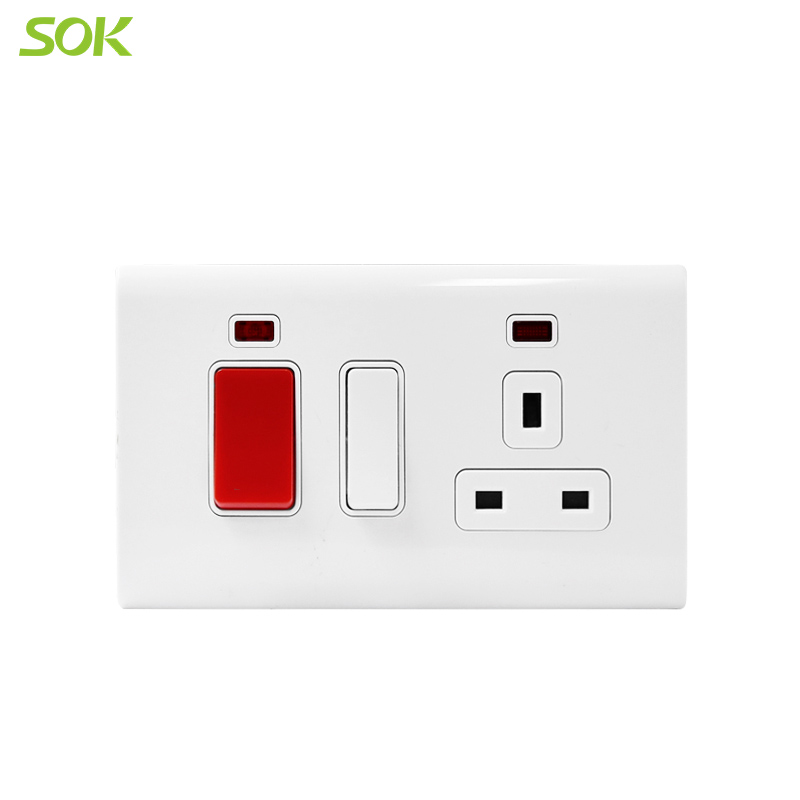 45A Cooker Unit Outlet with Neon – White - Image 2