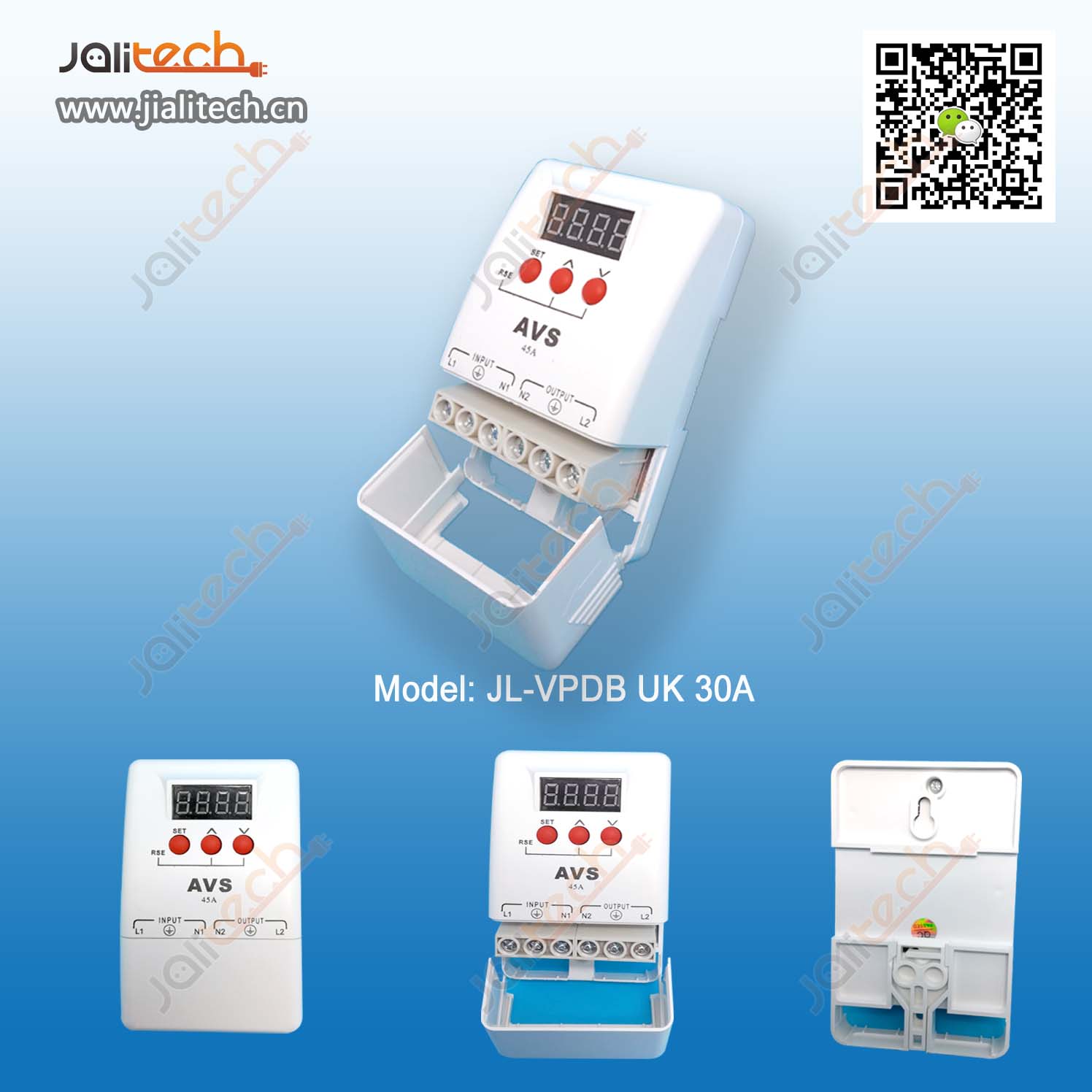 45A Digital Voltage Protector with Terminals