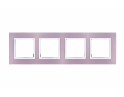 Four-gang rose gold aluminum switch cover plate