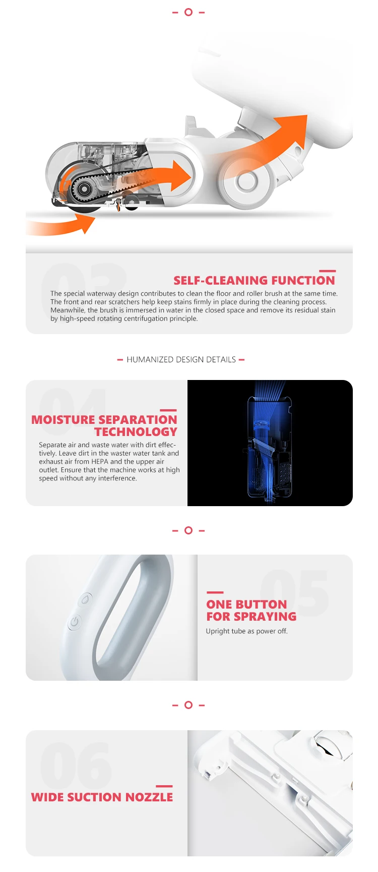 Self-cleaning and moisture separation technology