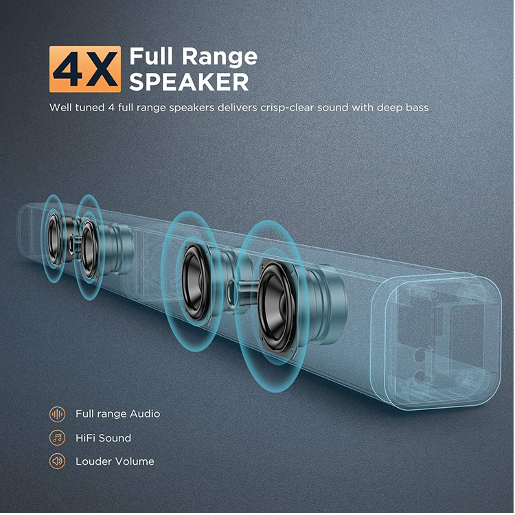 Integrated Soundbar Speakers