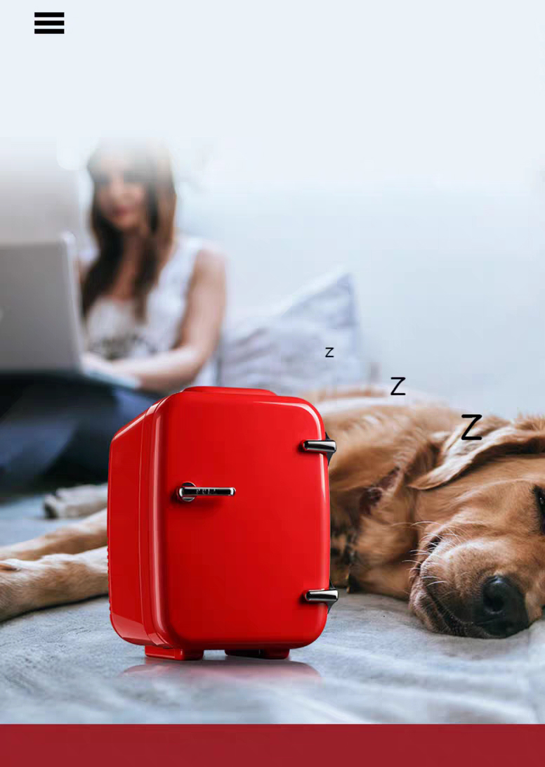 Mini fridge in a quiet bedroom setting