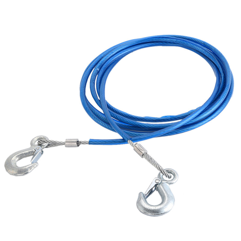 4M 5 Tons  Steel Wire Trailer Car Emergency Towing Rope - Image 2