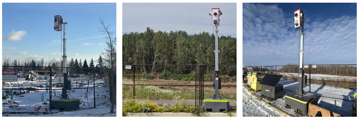 Telescopic mast on construction site
