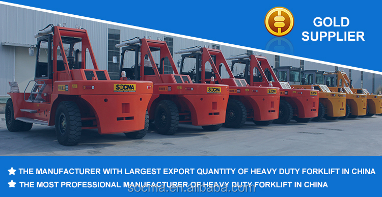 50-ton heavy-duty forklift with yellow chassis