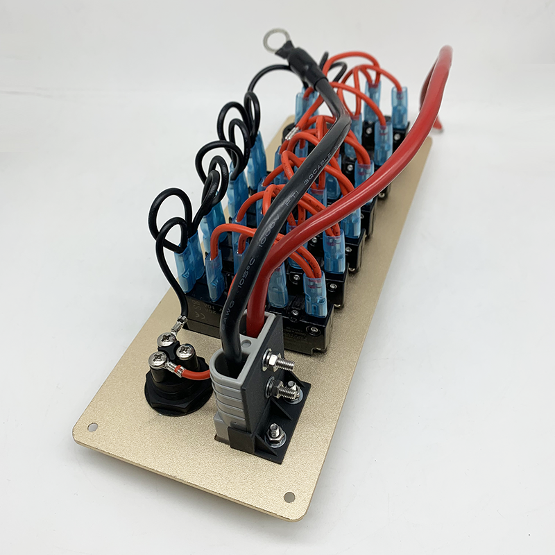 Rear view of panel wiring