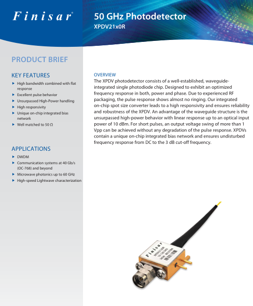 50 GHz Waveguide-Integrated Photodetector