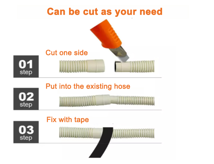 Installation steps for AC drain hose