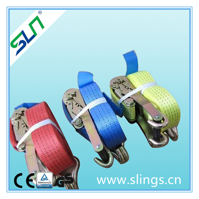 50mm Wide, 6m Max Length Ratchet Straps with Claw Hook Ends - Image 3