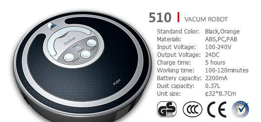 ABS PC PAB Robotic Vacuum Cleaner