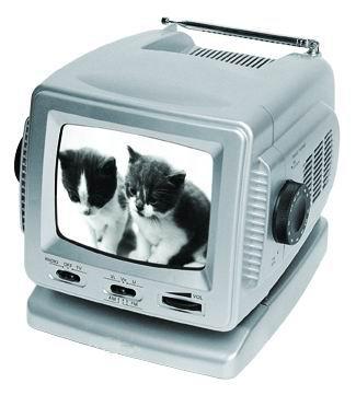 5.5-inch Portable Black and White TV with AM/FM Radio