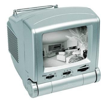 5.5-inch Black and White Portable TV with AM/FM Radio