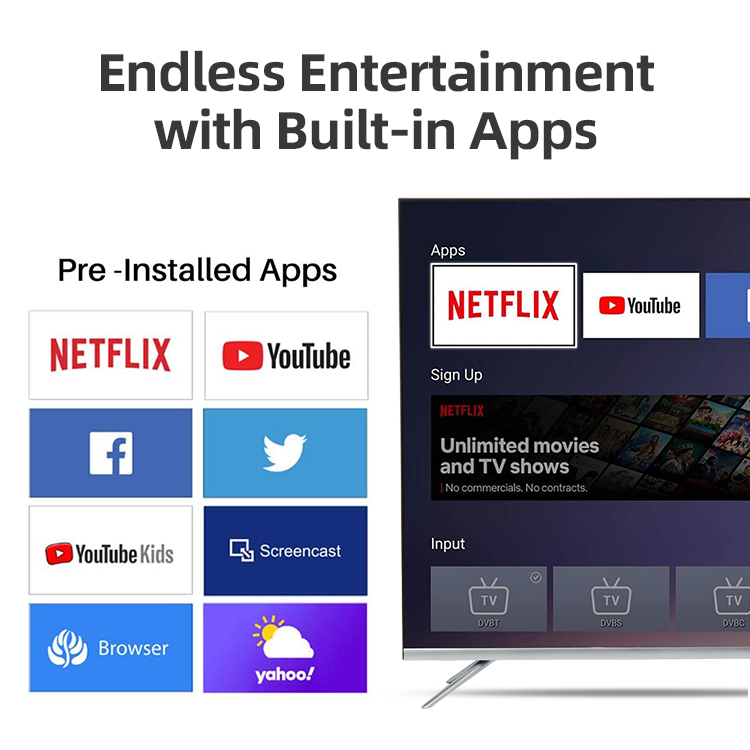 Smart TV Interface with Built-in Apps