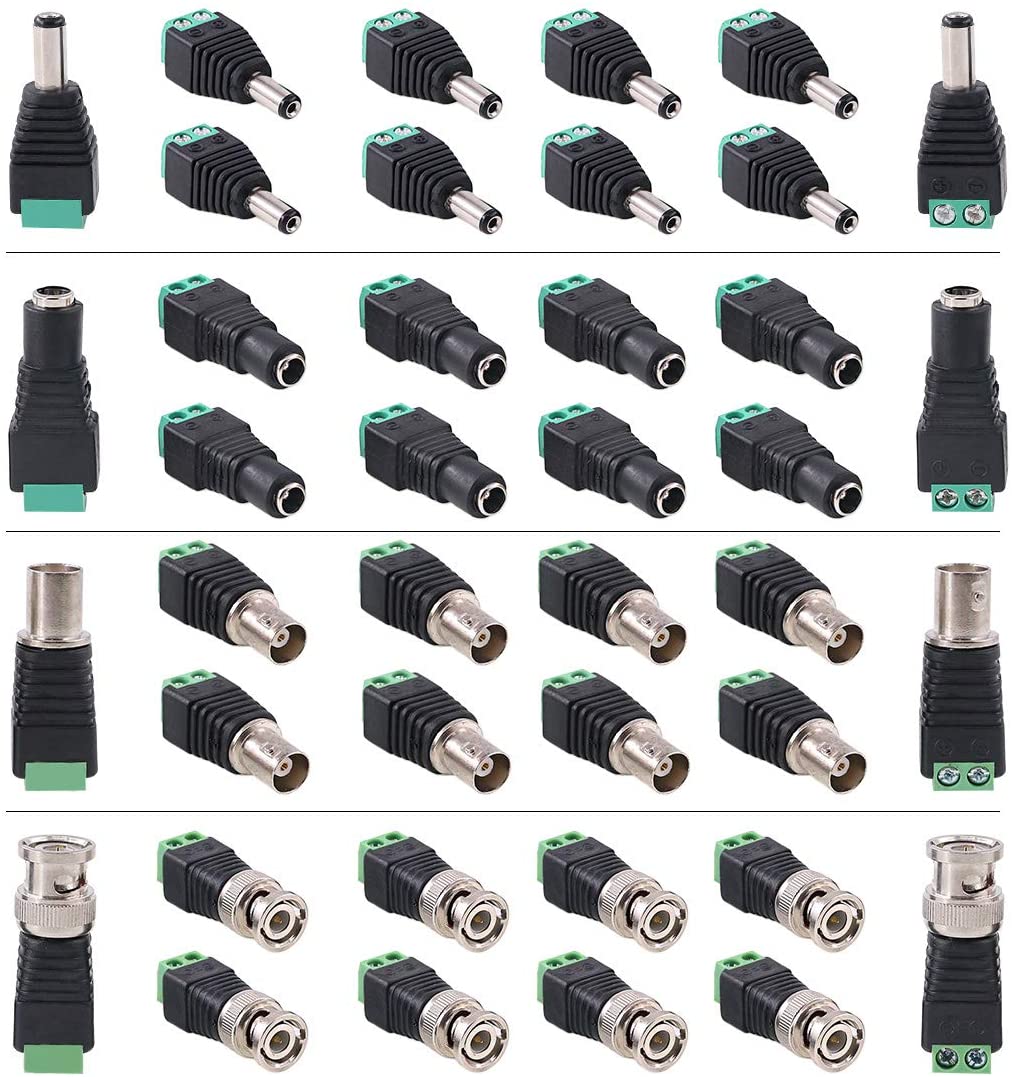 5.5 mm x 2.1 mm female DC power connector BNC male and female connectors suitable for LED strip CCTV security camera cable end plug tube adapter - Image 2