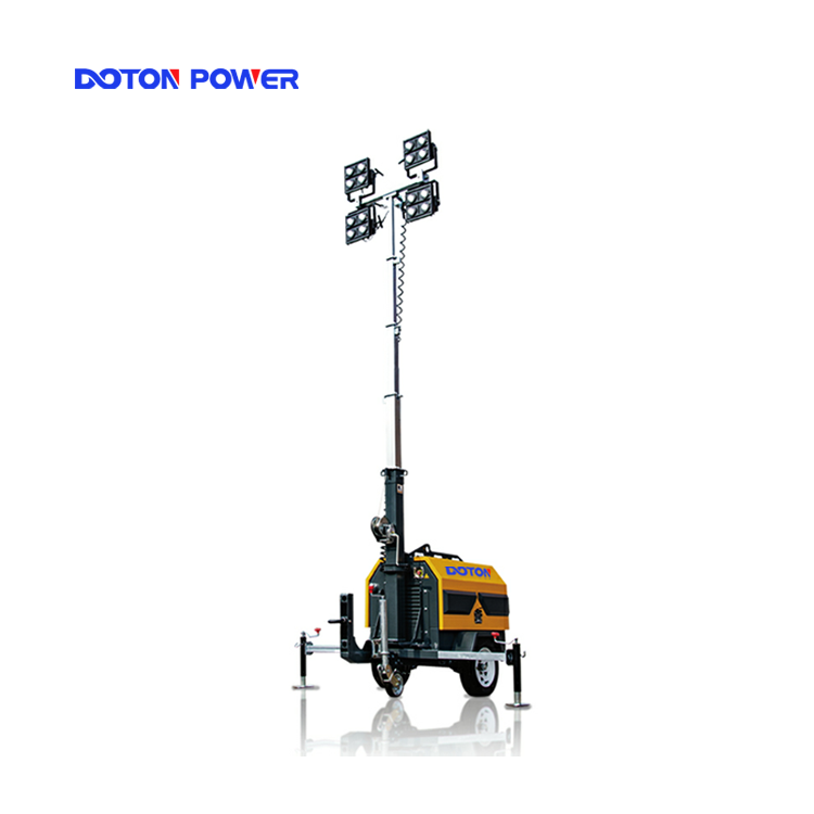 5.5M 4X1000W Manual Construction Trailer Light Plant Generator - Image 3