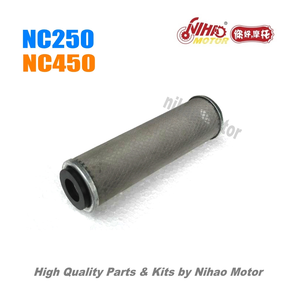Close-up of NC250 motorcycle oil filter
