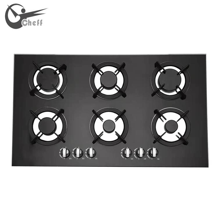 6-Burner Glass Built-in Gas Hob