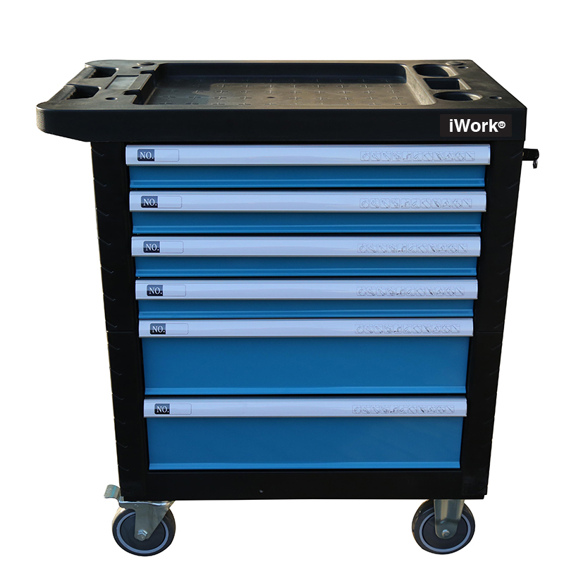 Mobile 6-Drawer Tool Cabinet with Tool Assortment