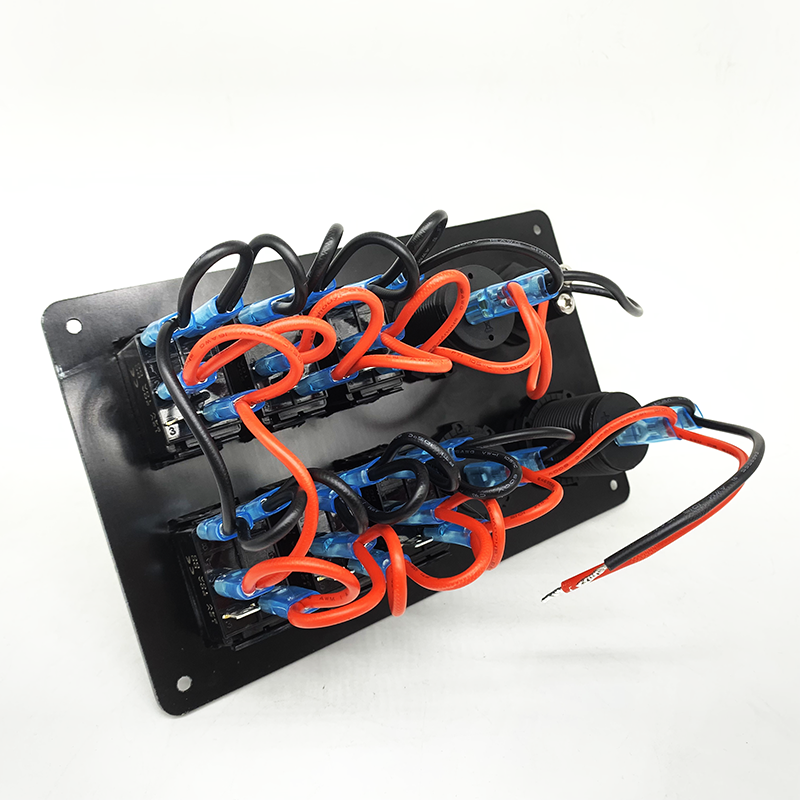 6 Gang Car Marine Boat Waterproof Digital Voltmeter Blue Led Rocker Switch Panel With 3.1a - Image 2