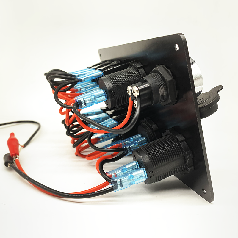 Rear view showing pre-wired 16 AWG connections