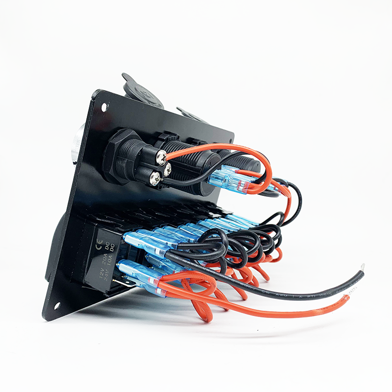 Durable metal and ABS construction of the rocker switch panel