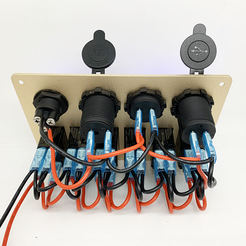 6 Gang Rocker Switch Panel Dual 12V LED Light Bar Switch Panel Waterproof With Glow Label - Image 2