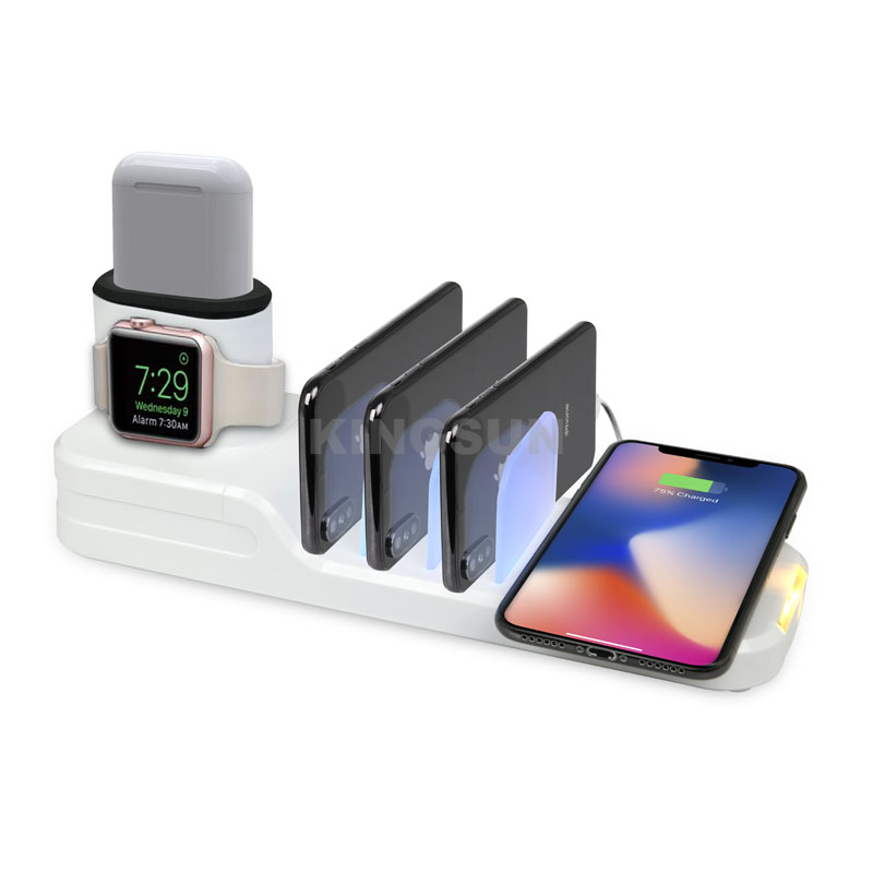 6 in 1 mult functional desktop USB wireless charging station for airpods airpods pro phone - Image 2