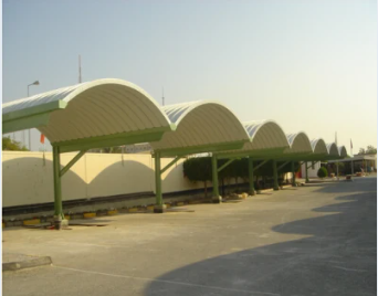 Close-up of the hydraulic arch forming system and robust frame