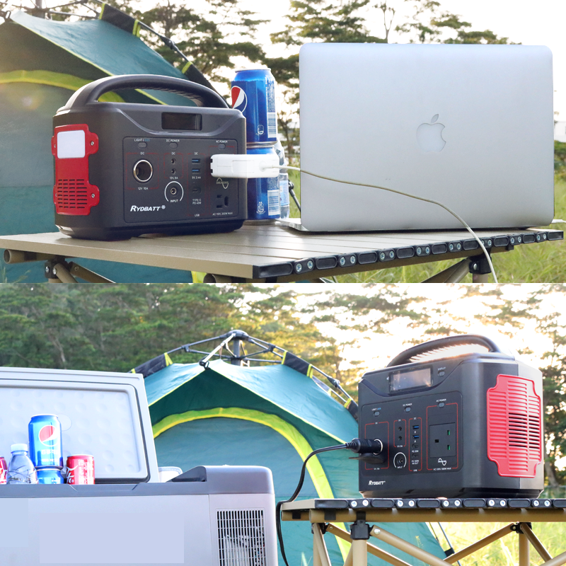 Portable power station interface showing AC, DC, and USB ports