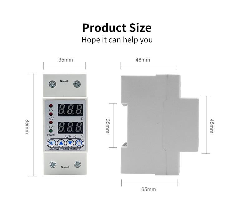 Product dimensions and rail mounting