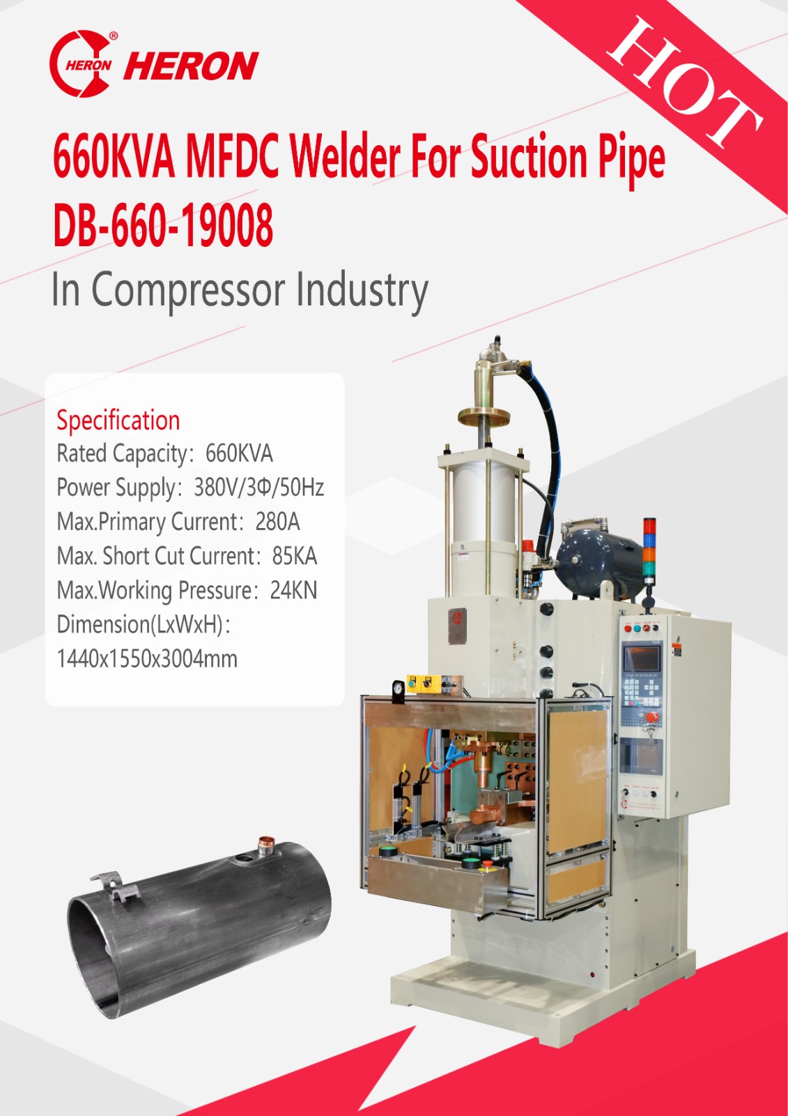 660KVA MFDC Welder for Suction Pipe Welding