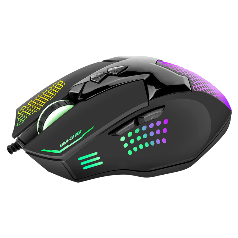 Wired Gaming Mouse with 7-Color Breathing LEDs