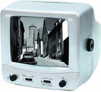 7-Inch Black and White Portable TV with AM/FM Radio