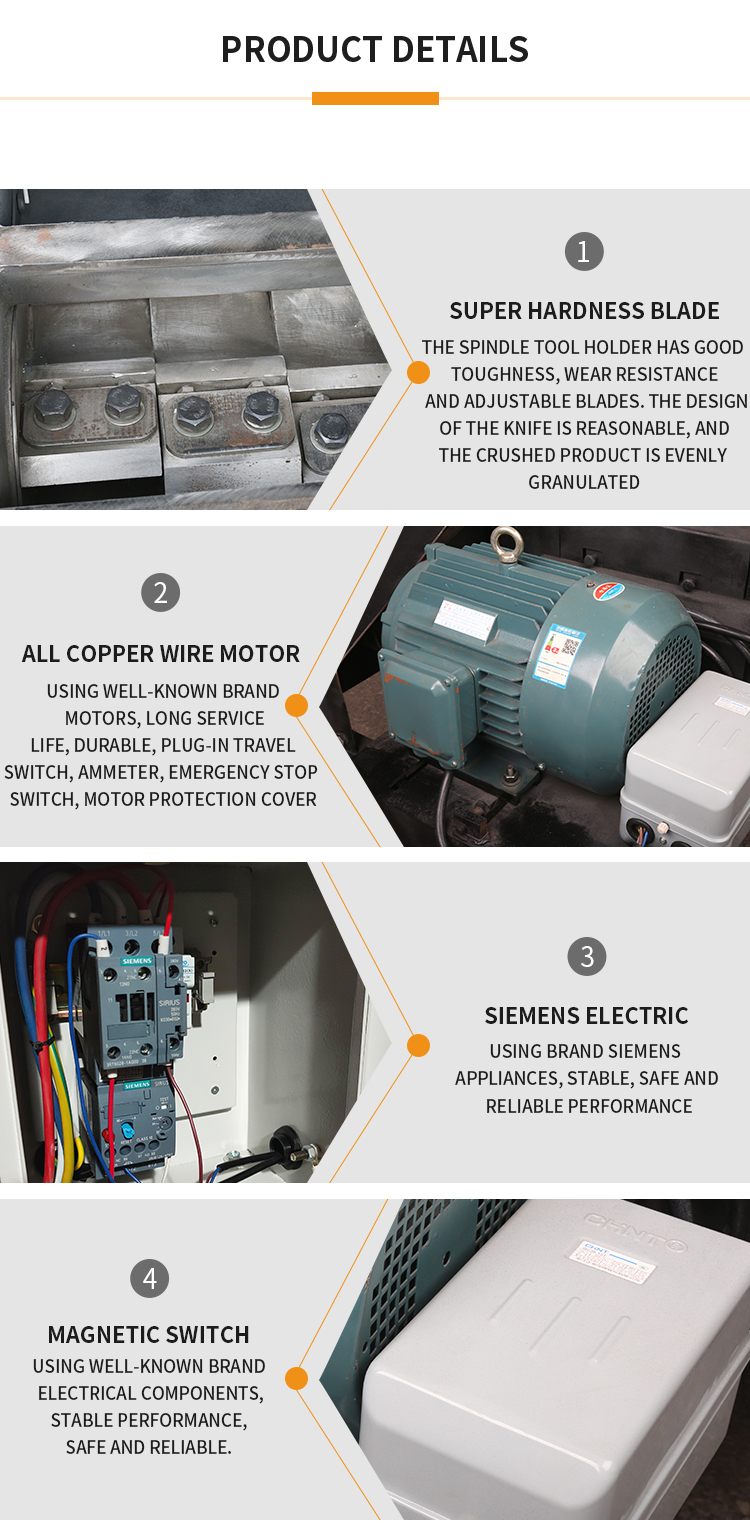 Internal components of the plastic pelletizer