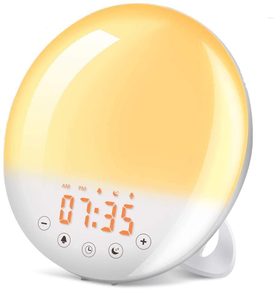 7 Colors 2 Alarms Digital LED Sunrise Simulator Natural Wake Up Clock - Image 3