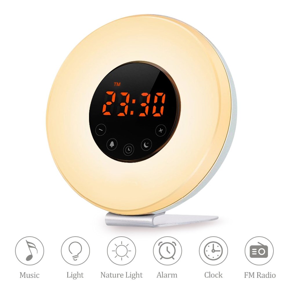 7 Colors 6 nature sounds sunrise sunset adjutable volume brightness wake up alarm clock - Image 3