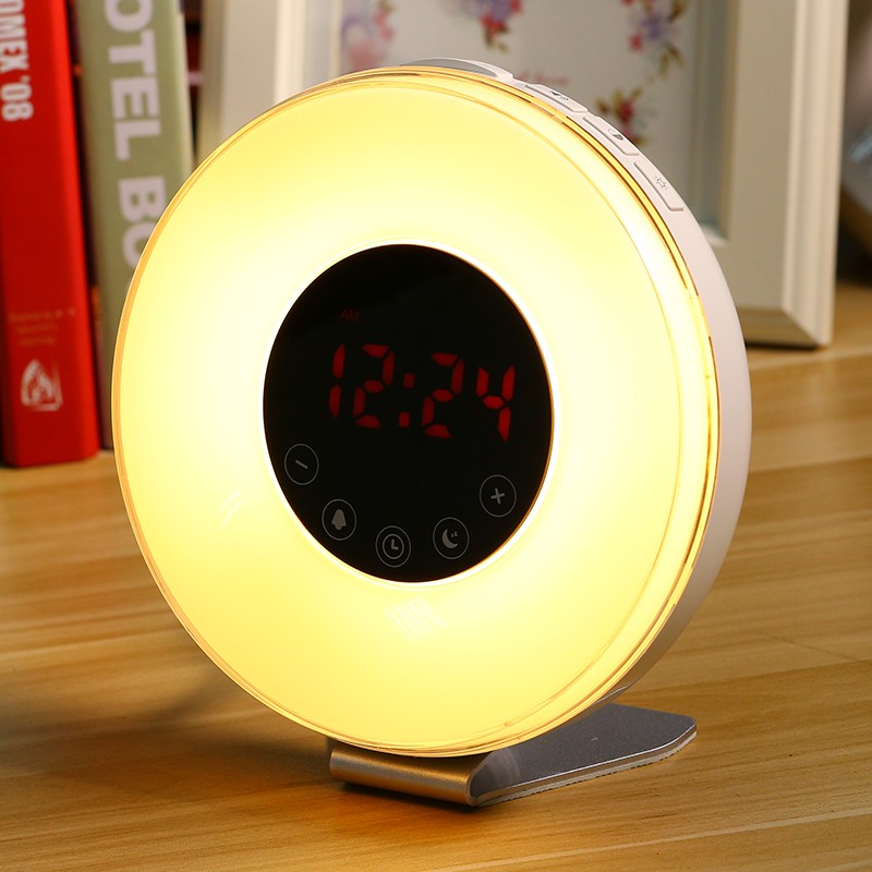 7 Colors 6 nature sounds sunrise sunset adjutable volume brightness wake up alarm clock - Image 2