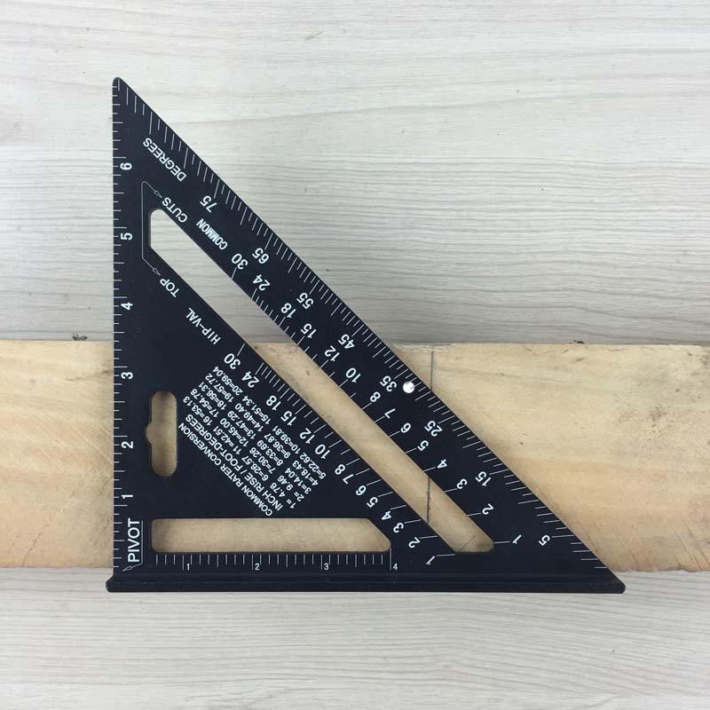 7-inch black aluminium pivot rafter quick angle try square - Image 3