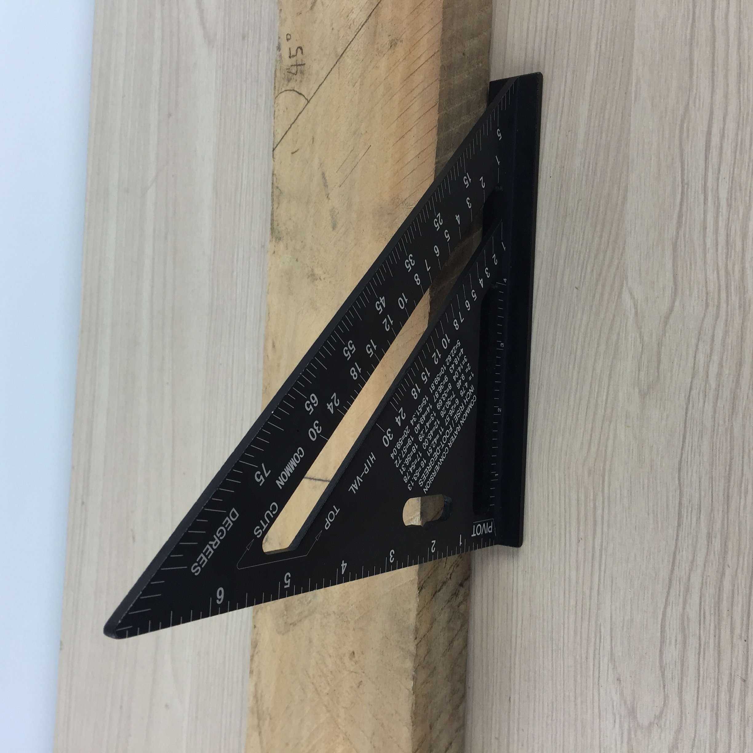 7-inch black aluminium pivot rafter quick angle try square - Image 2